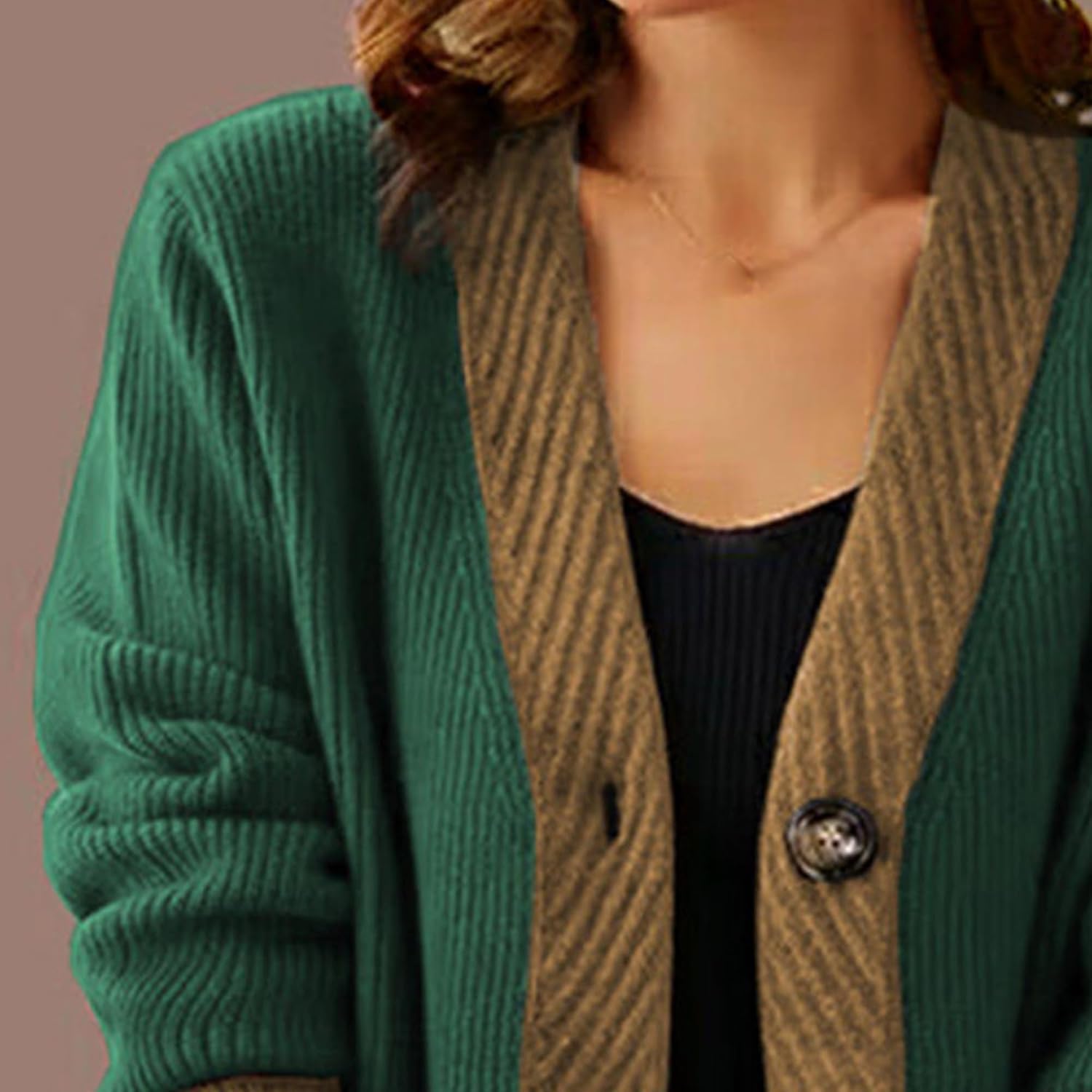 Womens Ribbed Cardigan Sweaters Lightweight Cable Knit Outerwear Chunky Open Front Button Down Coats with Pockets
