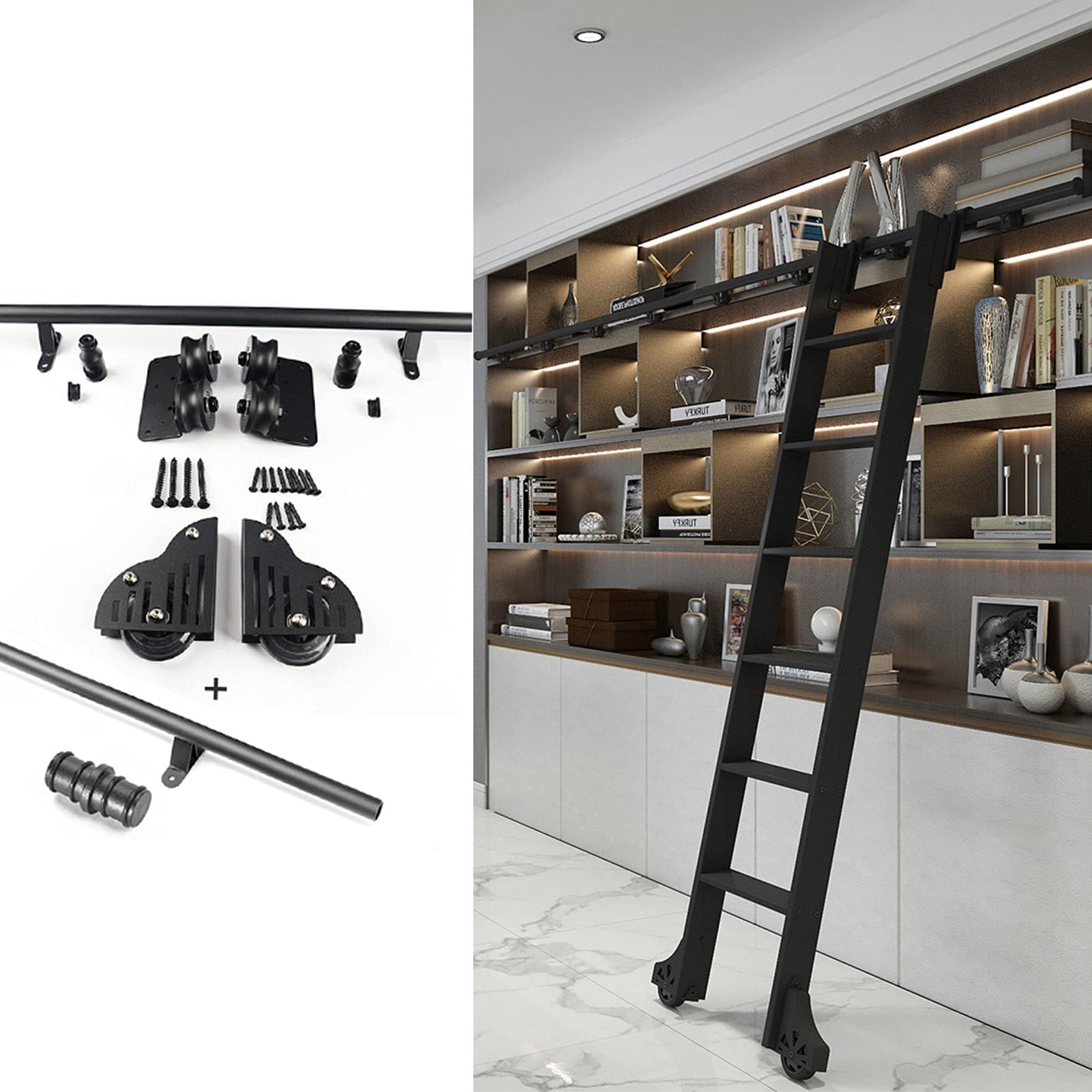 Kit deslizante para escaleras de altillo con rodillo inferior antidesborde
