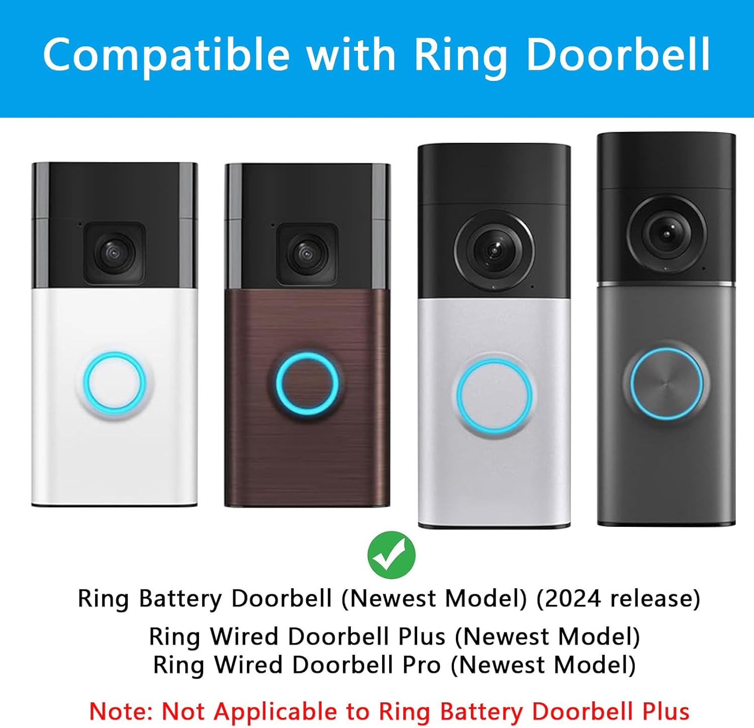 3 Pack Doorbell Key Replacement Tool Compatible with Battery Doorbell 2024 Release, Wired Doorbell Pro/Plus (New-est Model), Flat Handle Aluminum Doorbell Key, Anti-Slip