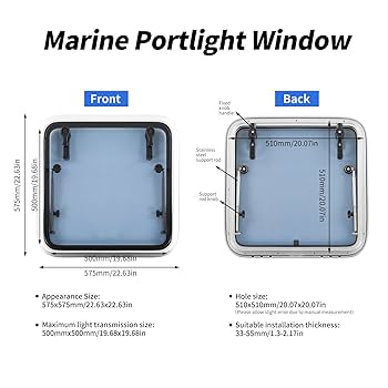Amazon.co.jp: 長方形の舷窓窓、ボート長方形開口部ポートライト