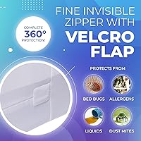 Vista 3 de Funda de colchón PlushDeluxe Premium 100% impermeable, hipoalergénica, sin vinilo, superficie de algodón con bucles suave y transpirable.