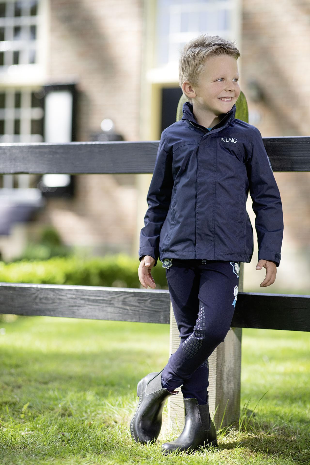 King HKM San Luis 6900 - Chaquetas de equitación, Color Azul Oscuro 98/104