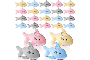 24Pcs Multicolor Shark Keychain Plush Goody Toys Bag Fillers