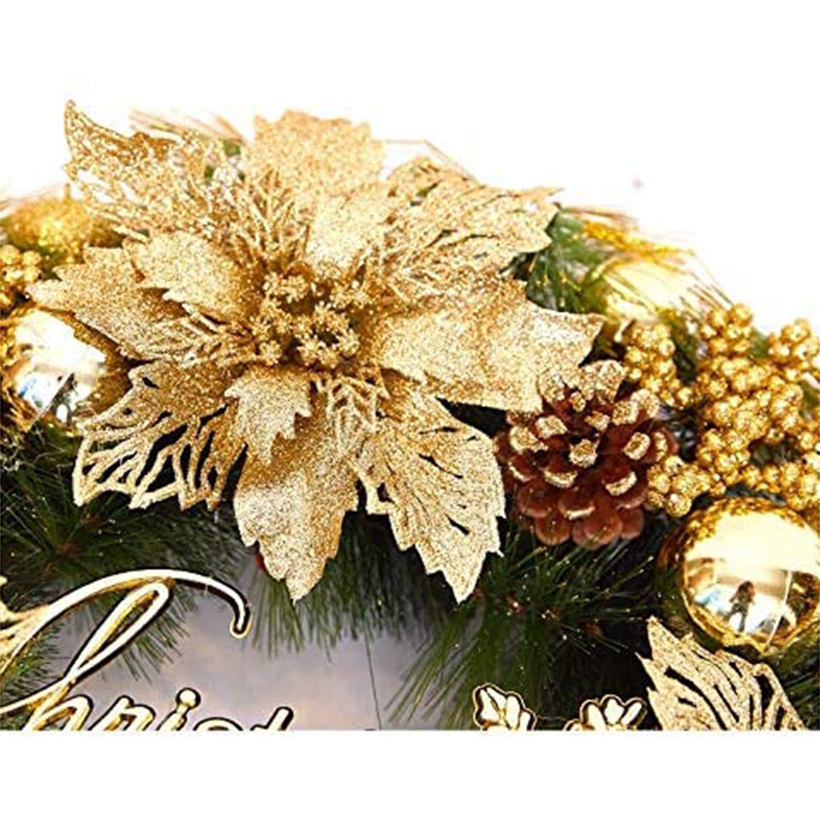 MIAOXIAO Weihnachten Türkranz Kranz Weihnachtsgirlande Handarbeit Garland Deko Kranz Weihnachtskranz Hängend Weihnachtsdekoration,40CM