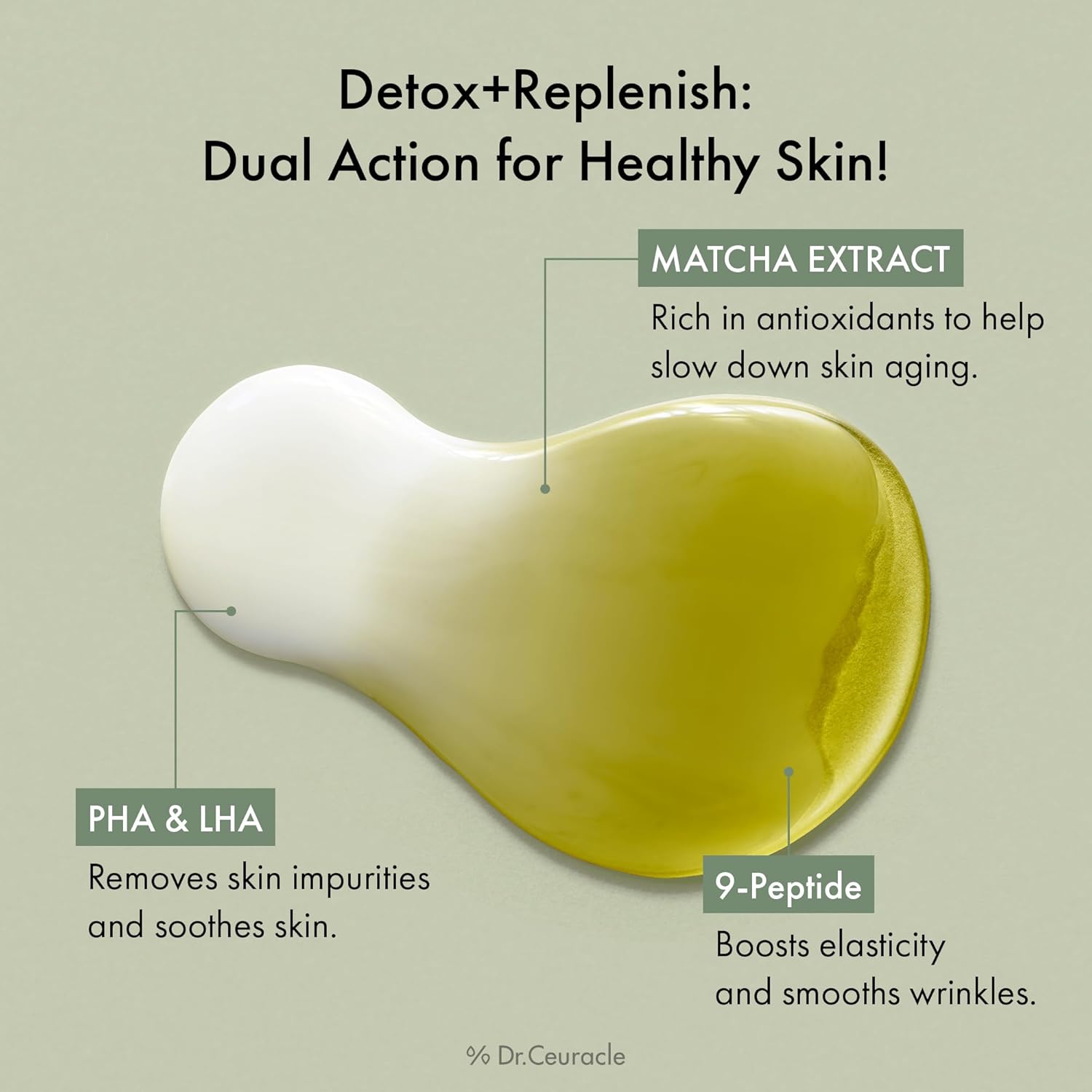 Dr.Ceuracle Jeju Matcha Tea Essence - Skin Purifying Milky Toner with Matcha Extract, 9-Peptide, Ceramide, Korean Skincare Essence (150 ml / 5.07 fl. oz.) - Image 3