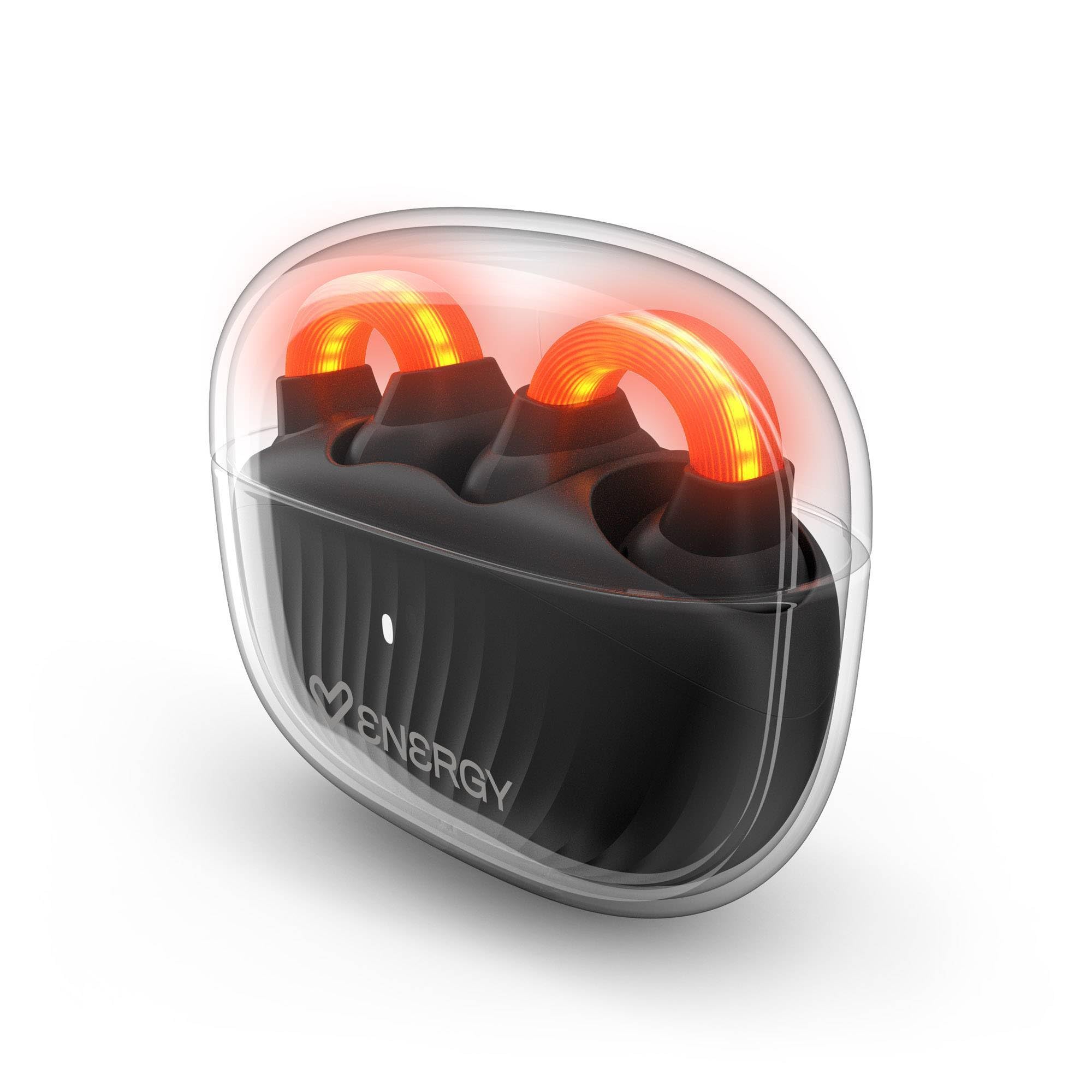 Energy Sistem Lightpods Dark - Cuffie Open Sound tipo pendente, con batteria di 25 ore, design curved-Fit, microfono ENC, protezione IPX4, suono direzionale, Bluetooth wireless