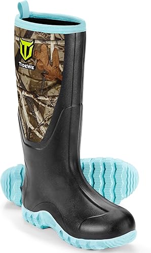 TIDEWE botas de goma para hombre, para todas las temporadas, impermeables, con cambrellón de acero, neopreno de 1564pulgadas, duraderas, para cazar,