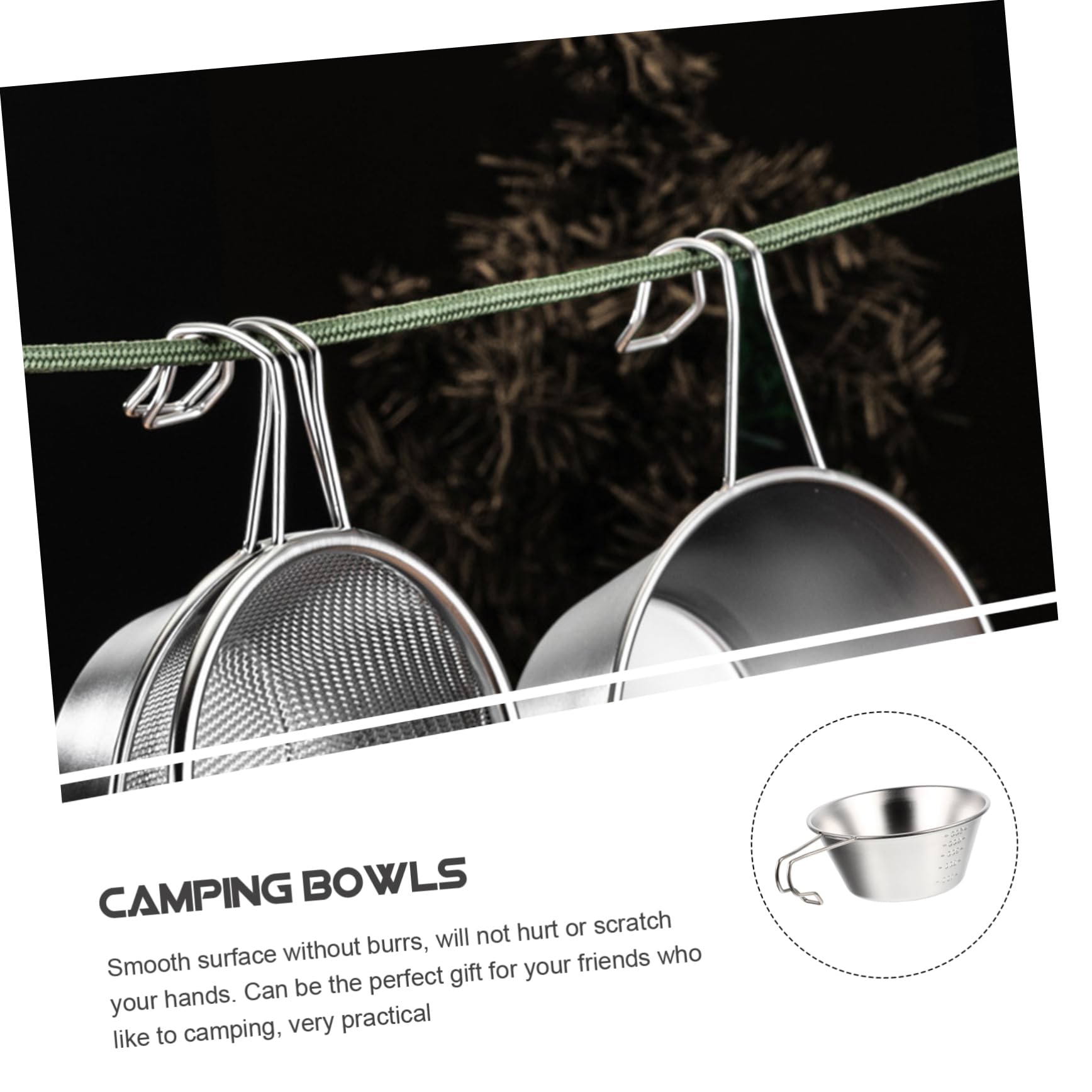 Abaodam 3stücke Edelstahl Schale für Camping Multifunktions-wasserbecher zum Picknick Kompakte Makgeolli-schüssel Wiederverwendbar