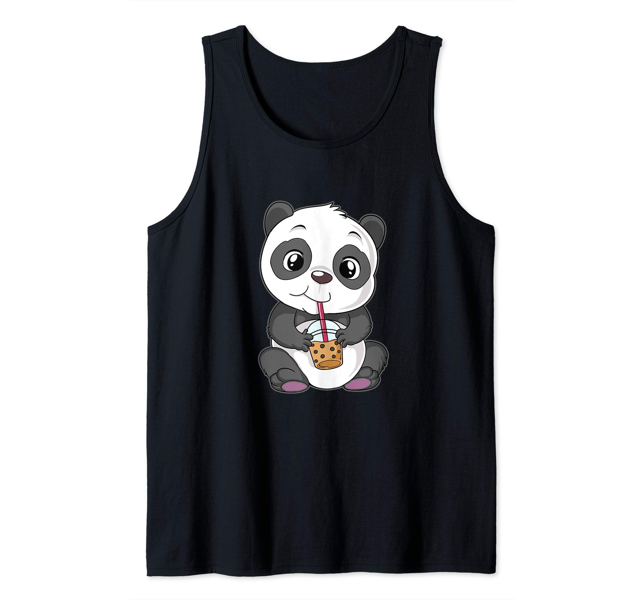 Cute Panda Bear Choco Shake Sweets Bubble Tea Baby Teddy Tank Top