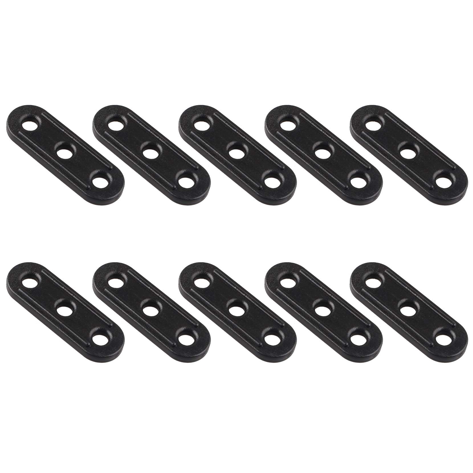 Futheda Black 10Pcs Tent Rope Fastener 3-Hole Guyline Tensioner Lock Cord Rope Adjustment Buckle For Camping, Hiking, Backpacking, Picnic Shelter, Outdoor Activity
