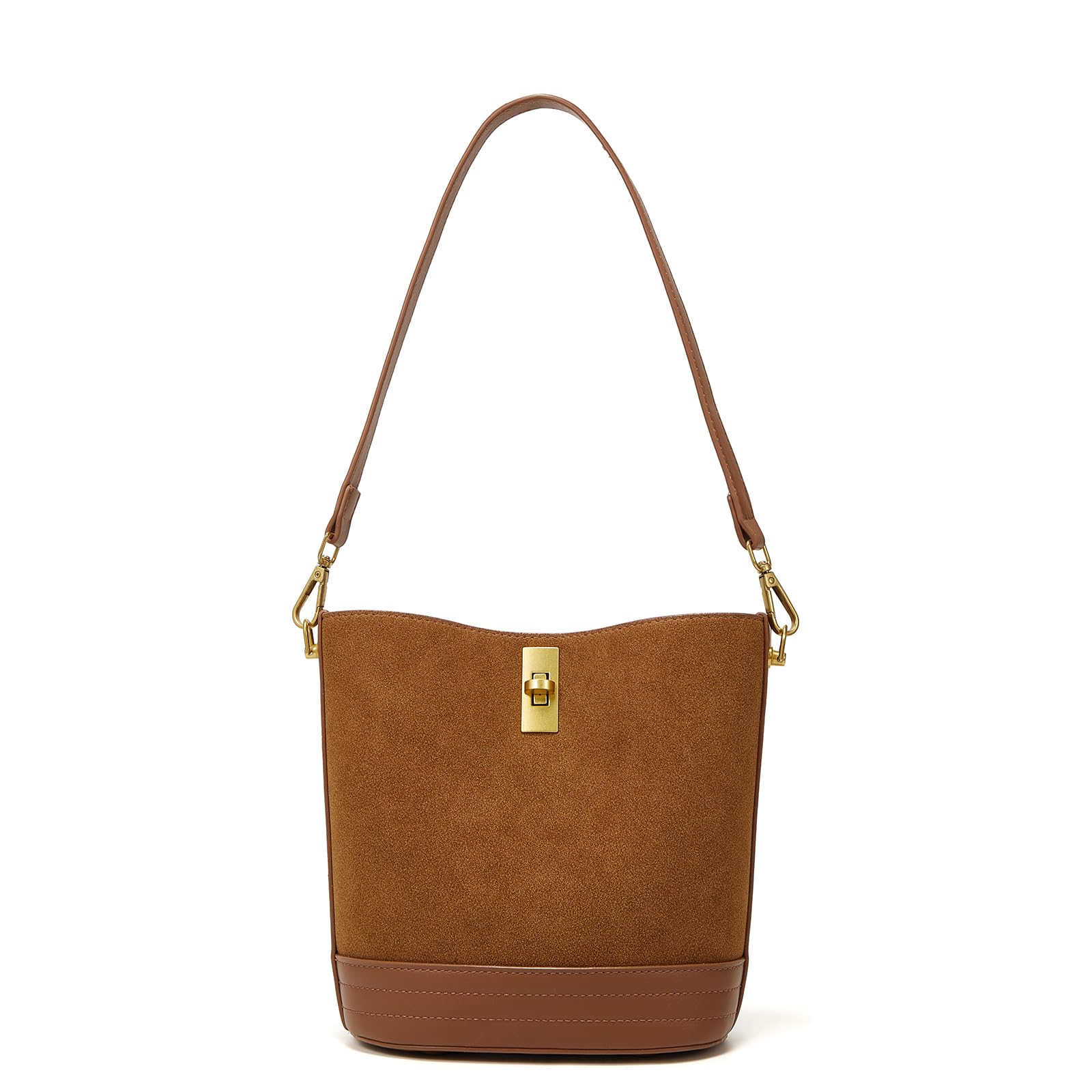 Small Bucket Bag Bucket Purse for Women Shoulder Purse Crossbody Handbag Mini Faux Suede Hobo Bag