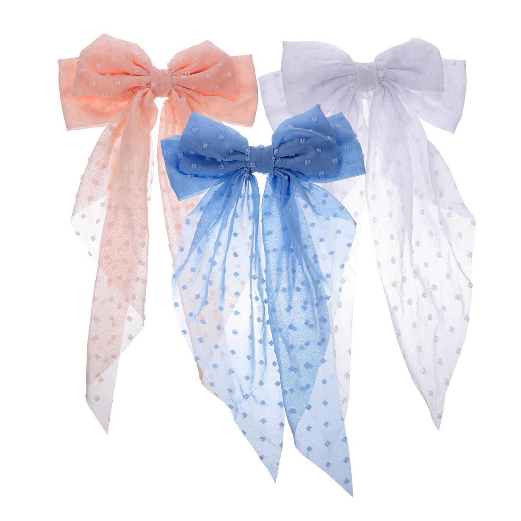 Healeved 12piezas Lazos De Pelo Para Niñas y Mujeres Horquillas De Satén Con Larga Accesorios Elegantes y Clips De Moda Para