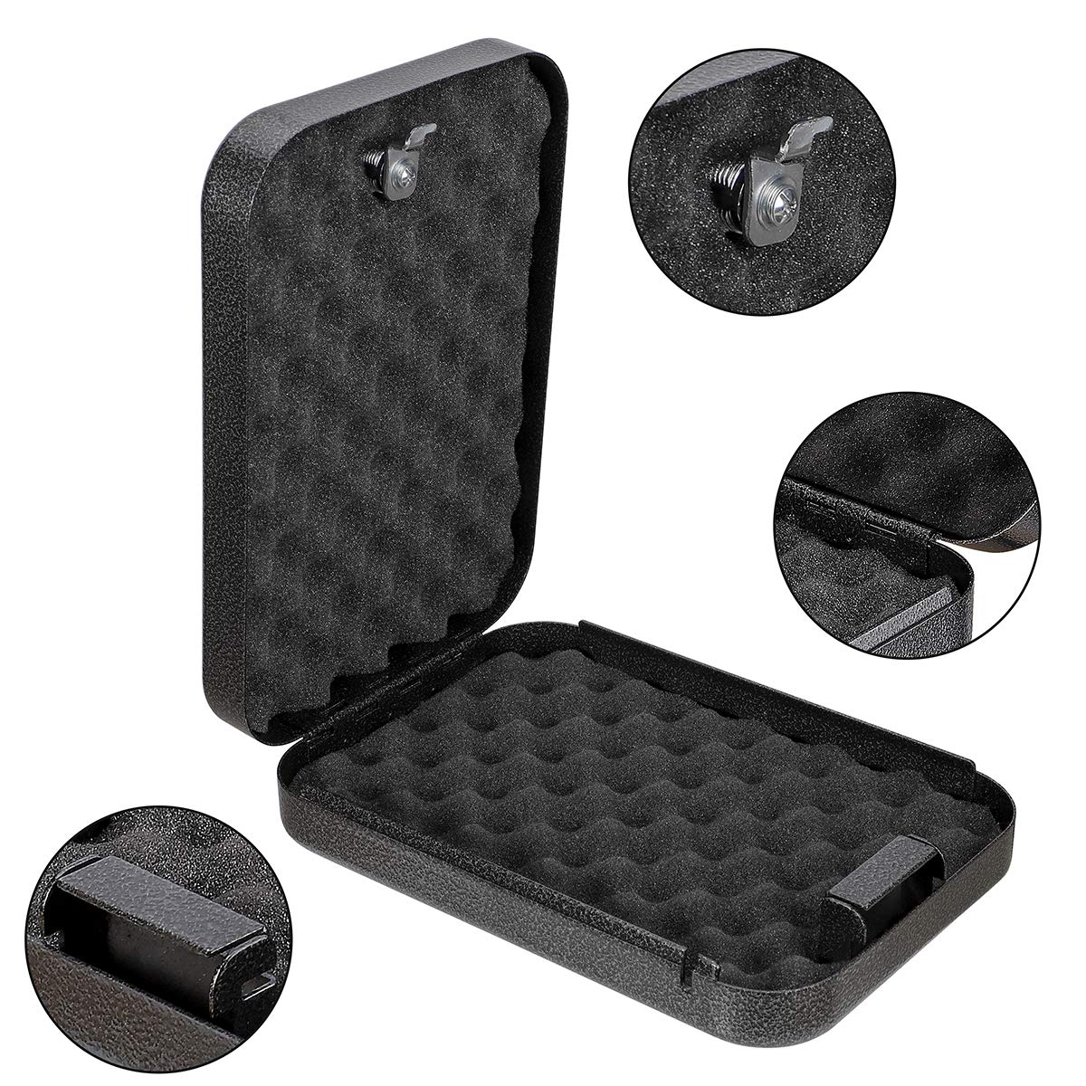 BAGKOOL Pistol Safe, Portable Metal Travel Gun Safe Handgun Lock