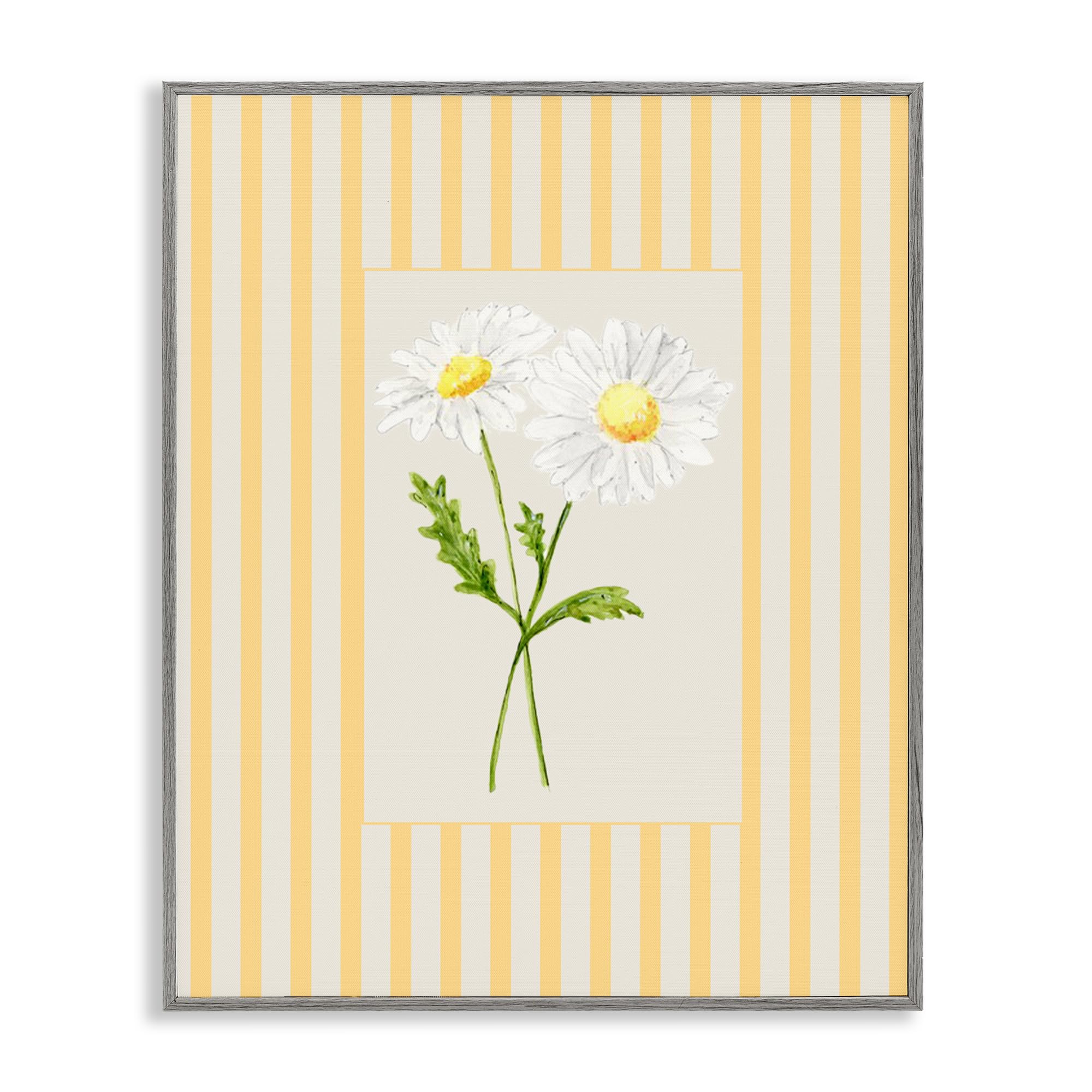 'Yellow Stripe Daisy'| Framed Giclee Art