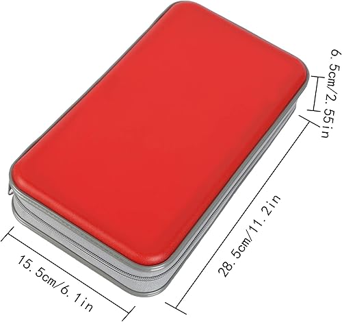Miniatura 34 de UENTIP Estuche portátil para CD de capacidad para 96, portátil y de plástico duro, organizador de CD, cartera, almacenamiento de DVD (96, naranja)