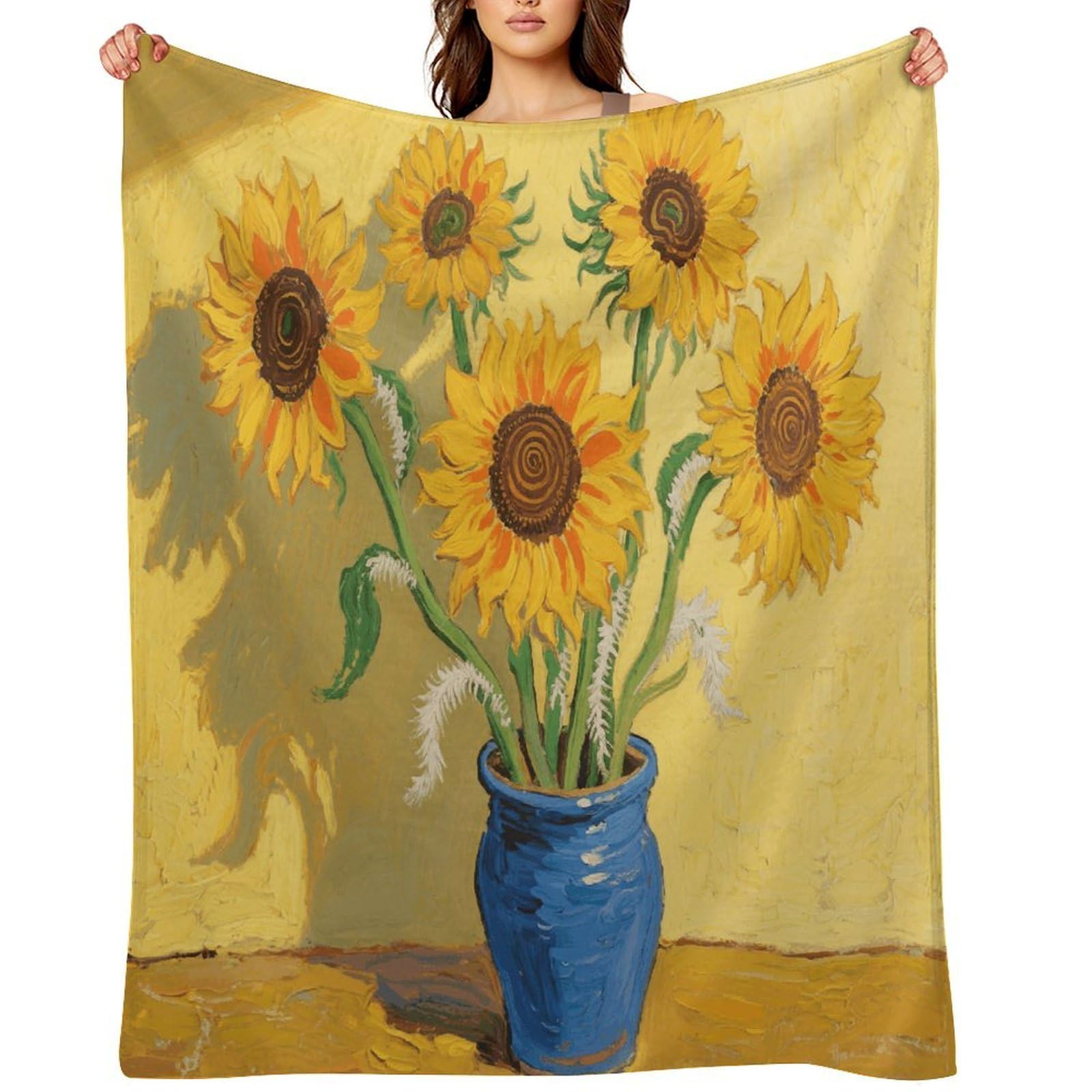 Sunflower Throw Blanket for Couch and Bed Super Soft Warm Lightweight Throw Blankets Cozy Fuzzy Flannel Blanket Personalized Decorative Blankets for Sofa Decor 30"x40"
