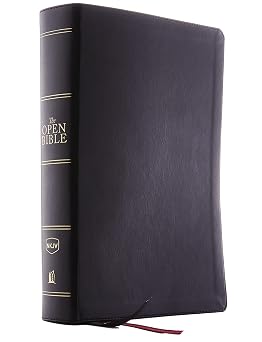 The NKJV, Open Bible, Black Leathersoft, Red Letter, Comfort Print Complete Reference System