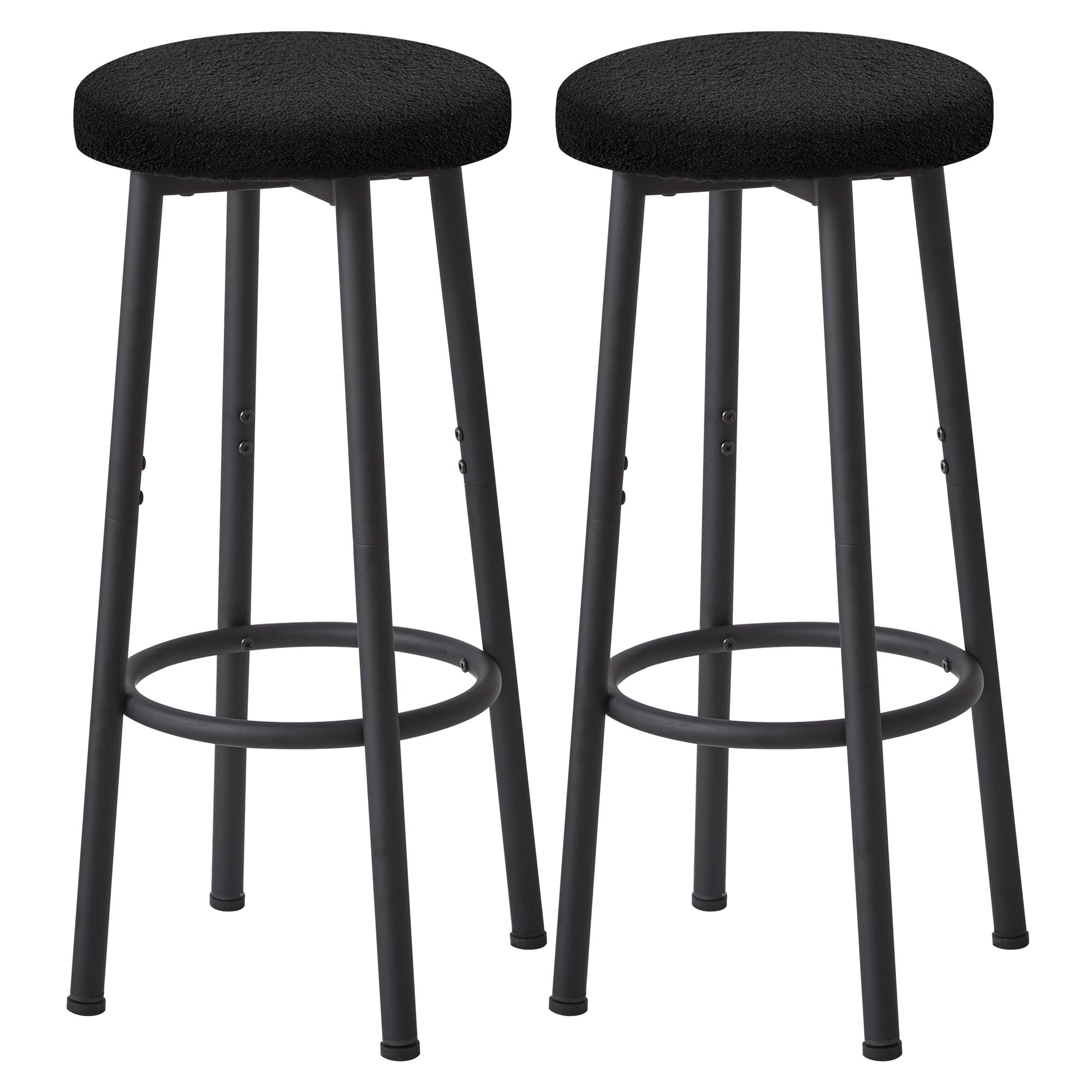 YMYNY Taburetes Altos de Cocina, 67 cm Taburete Cocina Alto, Negro Taburetes de Bar con Pata de Metal, Silla Alta para Isla Cocina, HBS515B