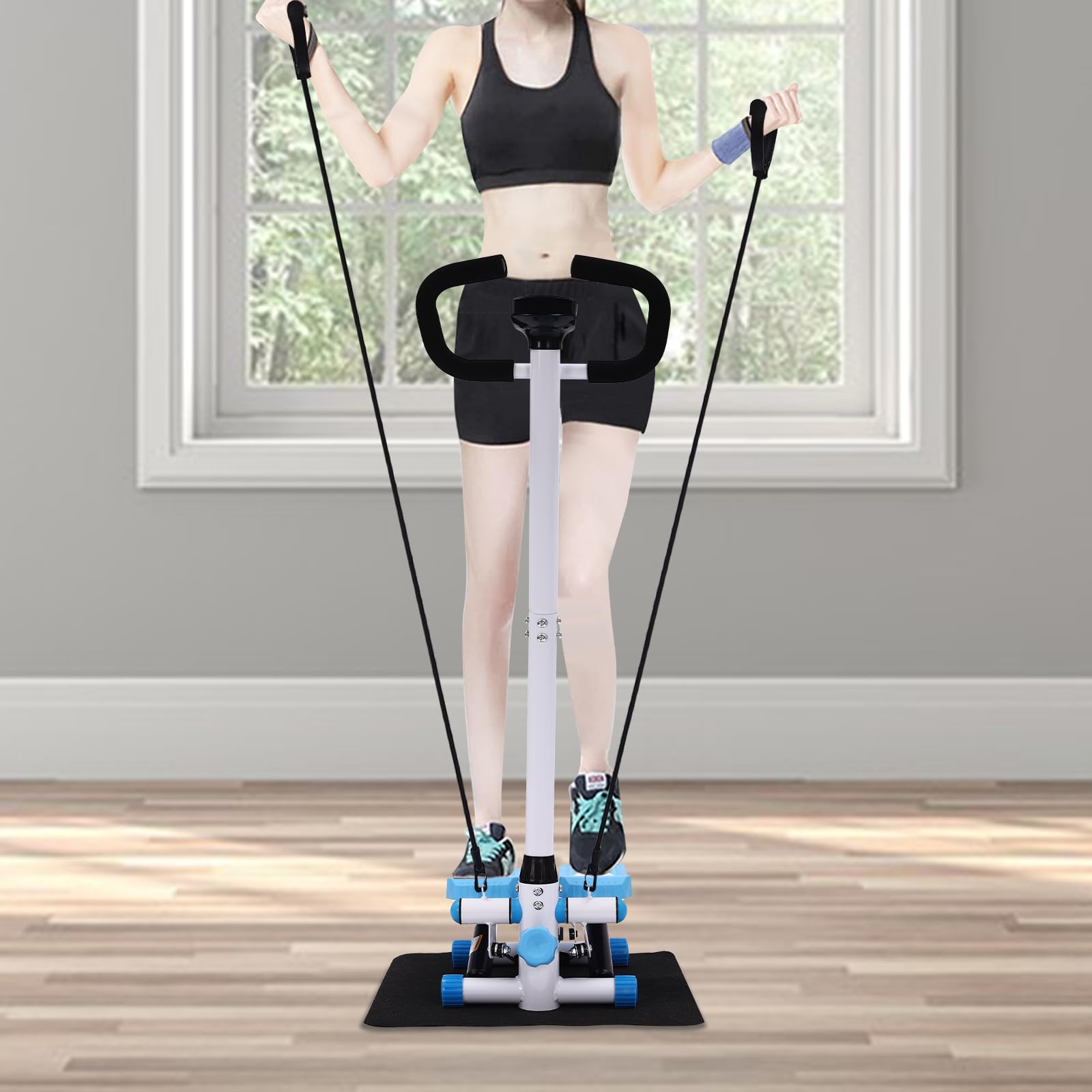 Stepper fitness regolabile in altezza con corrimano, adatto per salotti, camere da letto, balconi, palestre e spazi simili