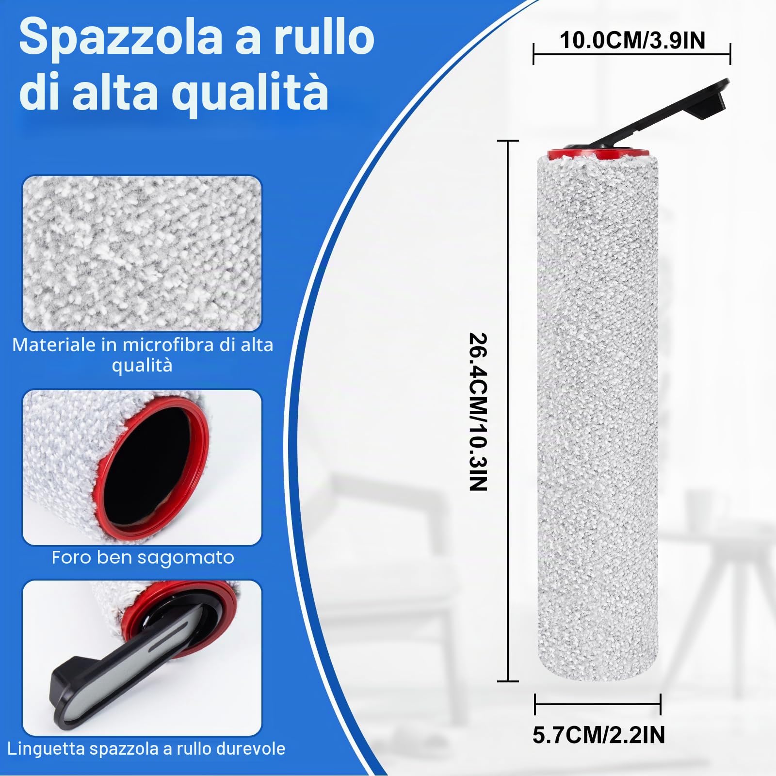 Spazzole a Rullo e Filtro HEPA Ricambi per DREAME H15 Pro/H15 Mix/H15 Pro FoamWash/H15S/H12 Pro FlexReach Aspirapolvere Lavapavimenti (2 Spazzole a Rullo + 2 Filtri HEPA + 1 Spazzola di Pulizia)