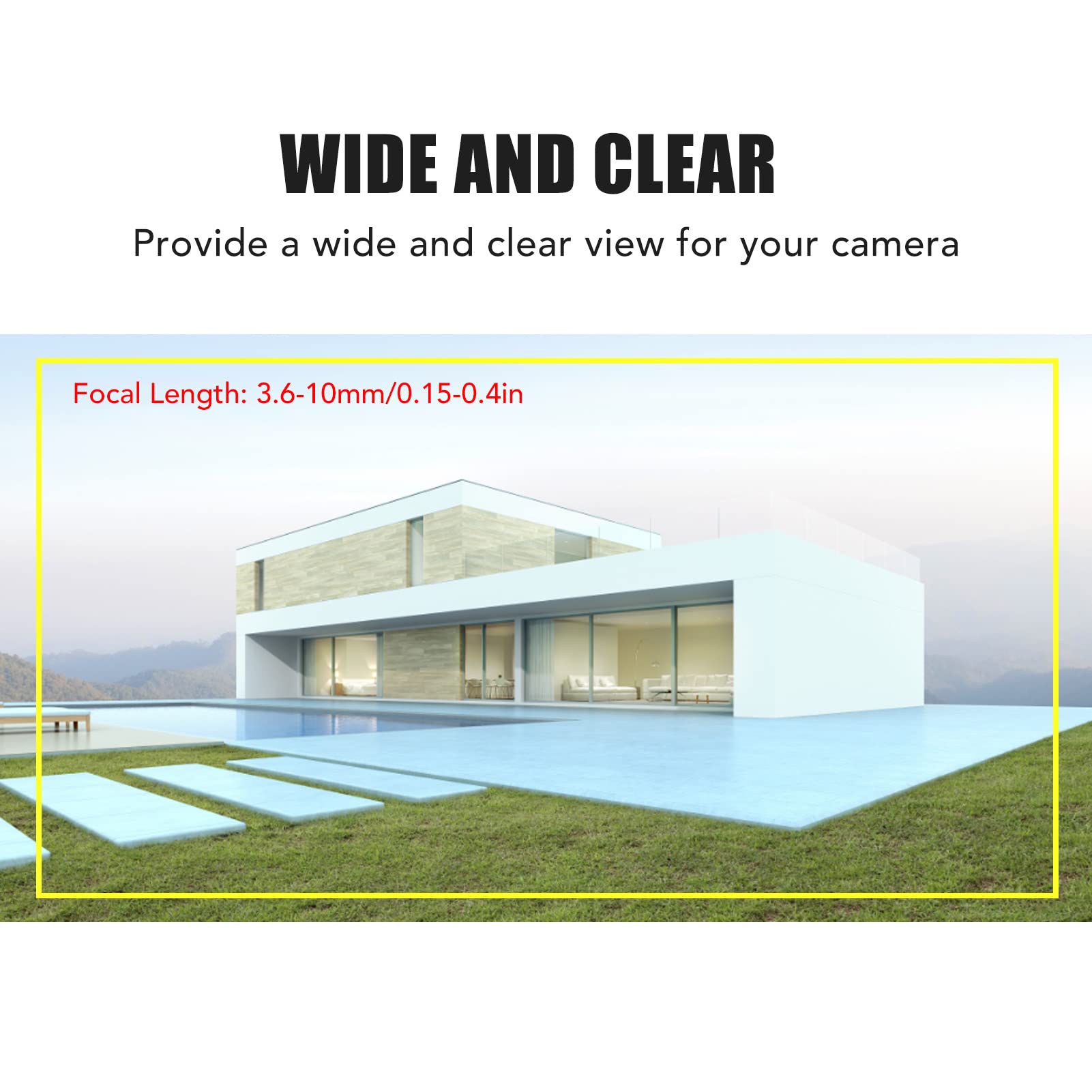 CCTV Zoom Objektiv manuell varifokal, 36 bis 10 mm, F16, M12 Anschluss, 6MP, 11,8 Zoll Sensor, Ersatz Fokuslinse für Überwachungskameras, Aluminium, Glas, 1 Packung