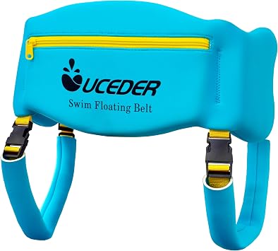 Swim Belt for Adult & Youth, Adjustable Flotation Belt with Fixing Strap,3-Section EPE Swimming Buoyancy Belt with Pocket, Pool Exercise Equipment for Water Aerobic Cross Training Aqua Jogging