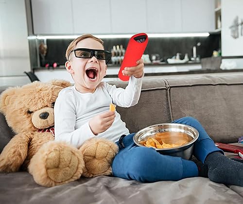 Miniatura 4 de Funda de silicona para Roku Express 4K+ Voice Remote RCA1R, Roku Voice Remote Cover Roku Streaming Stick 4K Funda de silicona con cordón (rojo)