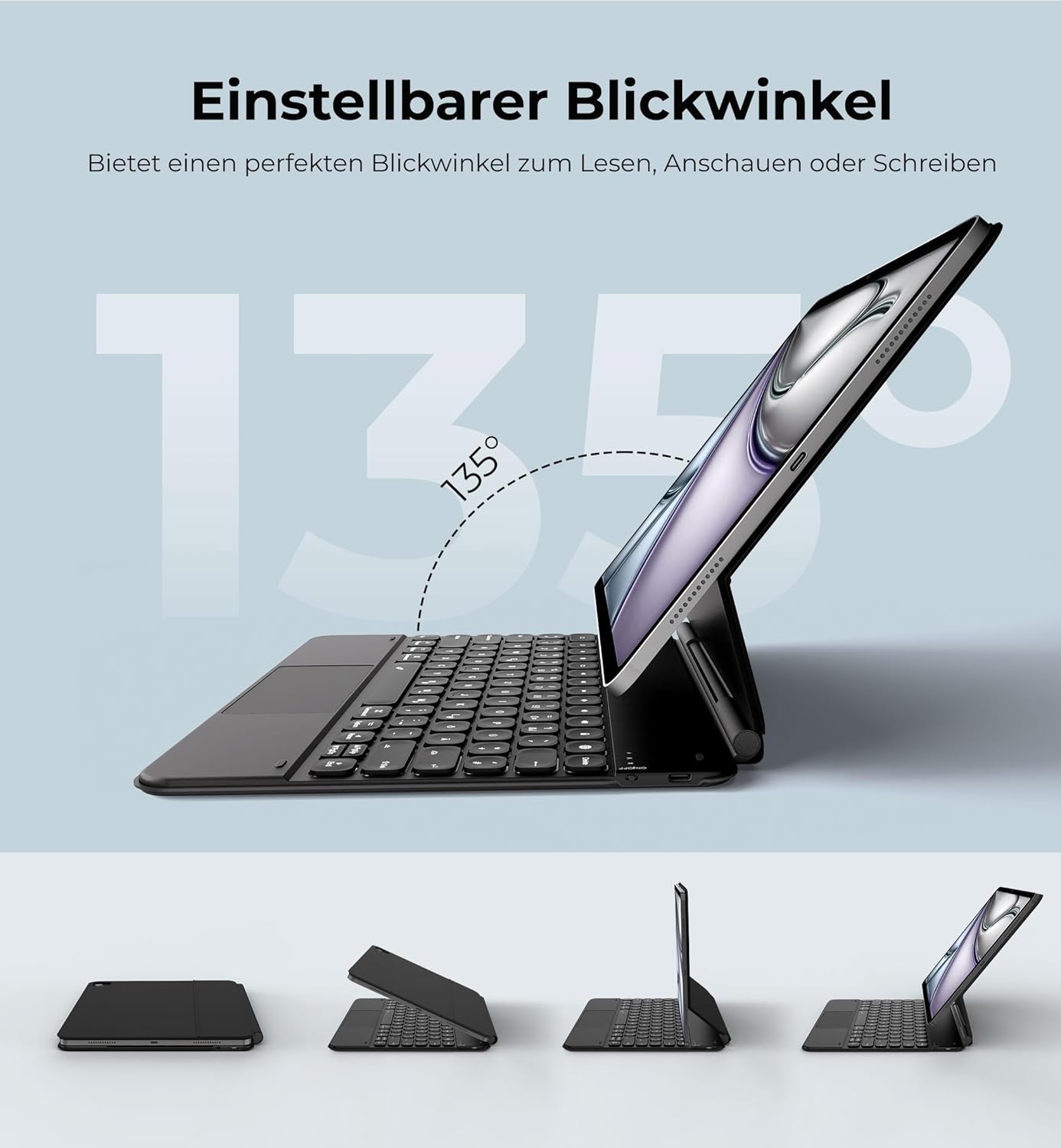 iPad Pro 12.9 inch magnetically attached to the Dracool keyboard case
