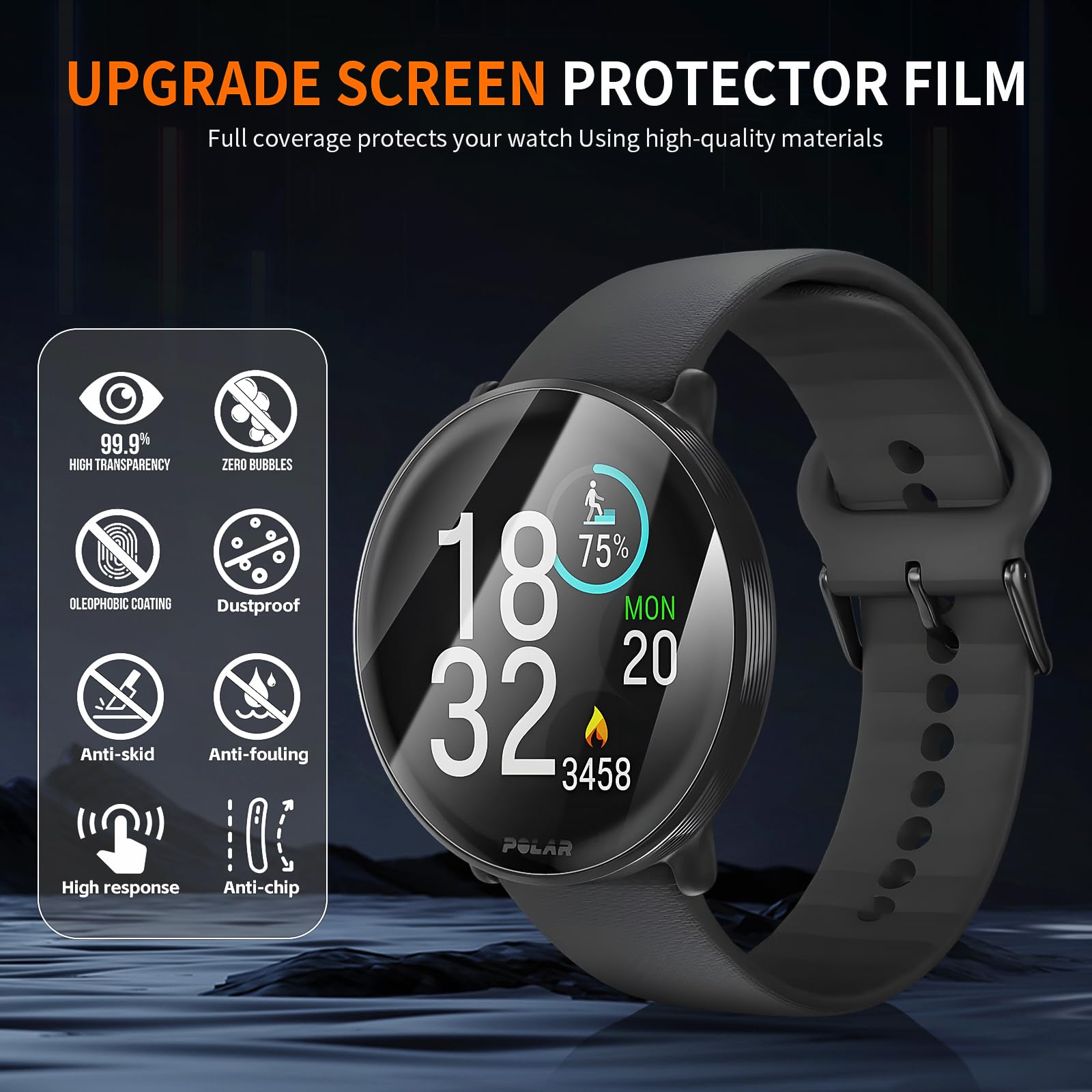 6 Pellicole Protettive TPU Per Polar Ignite 3 – HD Antigraffio, Anti Impronta, Facili Da Applicare, Trasparenti - 2