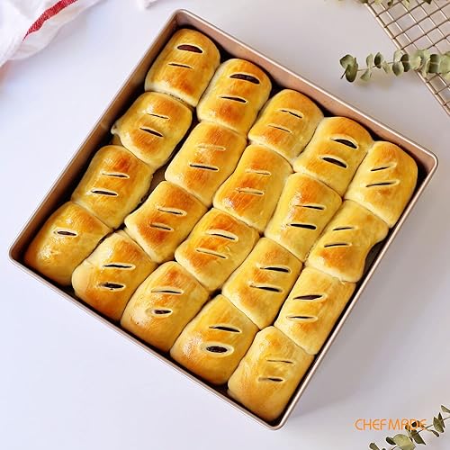 Miniatura 6 de CHEFMADE Molde cuadrado para tartas de 11 pulgadas, antiadherente, para hornear en horno (dorado champán)