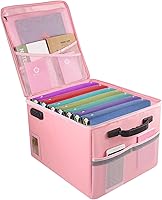 Vista 1 de TOMKID Archivador ignífugo con cerradura, organizador de documentos ignífugo, caja de archivos plegable, archivador con asa para certificaciones