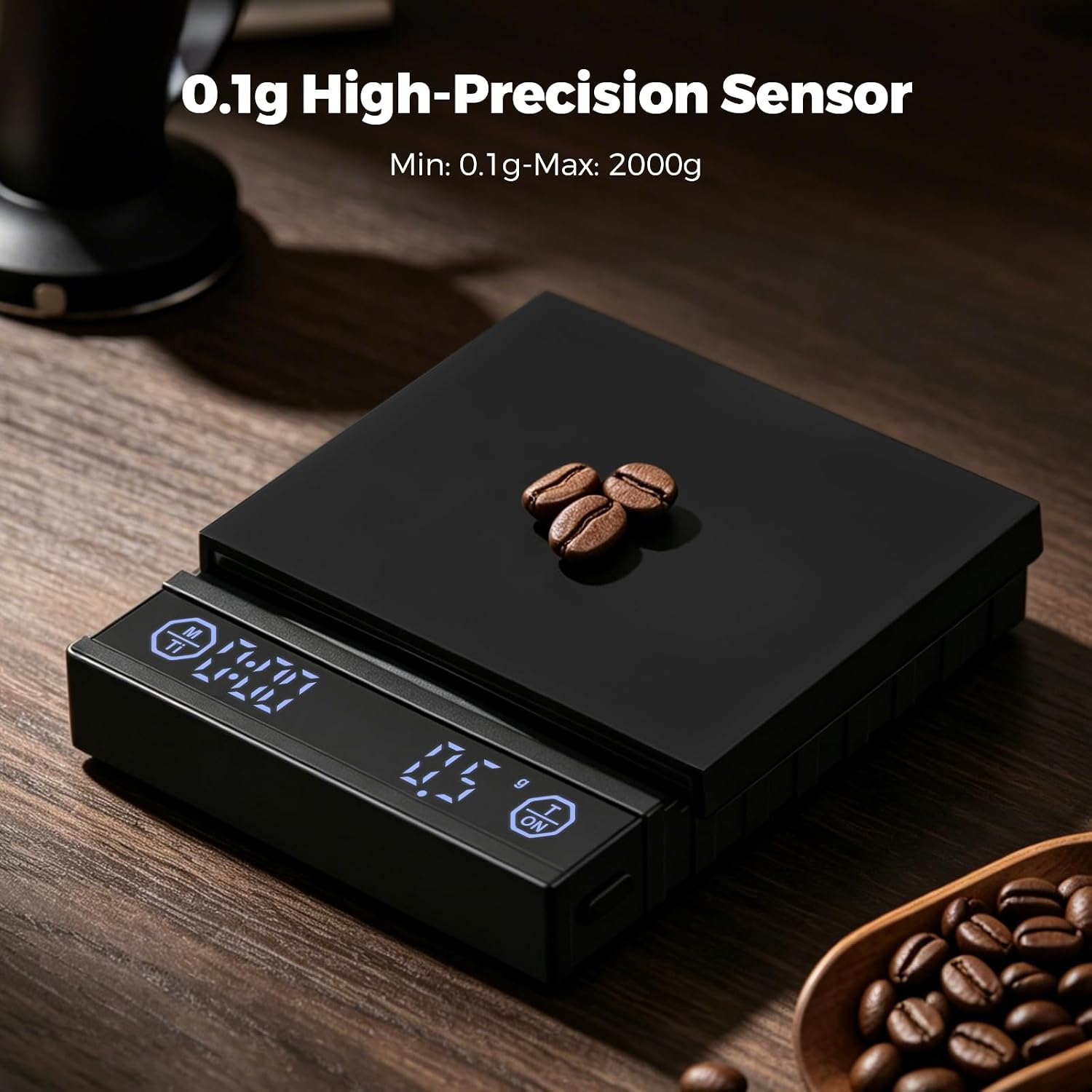 Pro Mael Espresso Coffee Scale with Auto Timer, 2kg/0.1g, Pour Over, Black