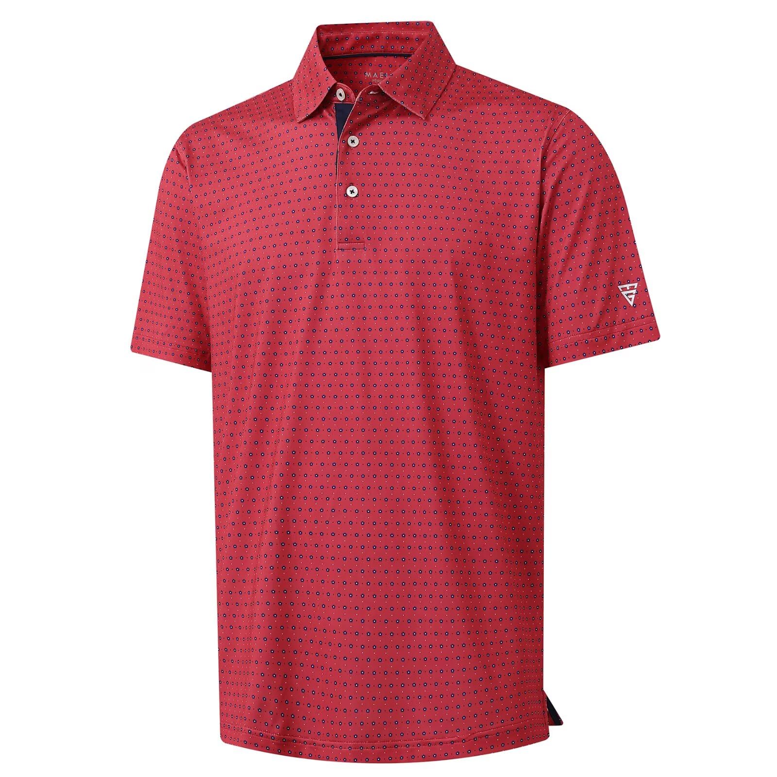 M MAELREG Mens Golf Shirt Short Sleeve Dry Fit Print Moisture Wicking Performance Patterns Collared Polo Shirt — view 48