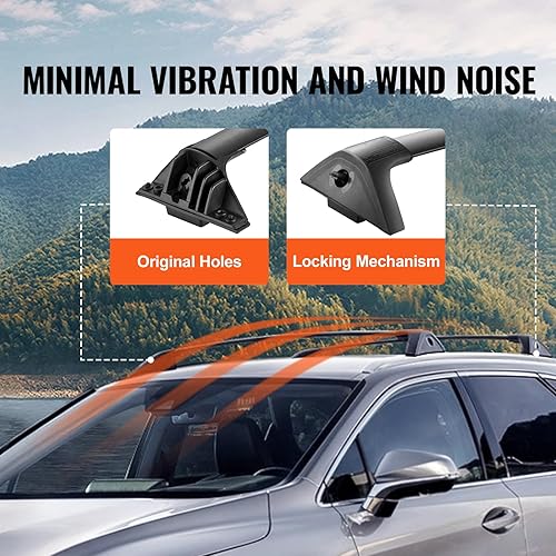 Miniatura 6 de VEVOR Barras transversales para portaequipajes de techo, compatibles con Toyota RAV4 2019-2023, barras transversales de aluminio antioxidante con