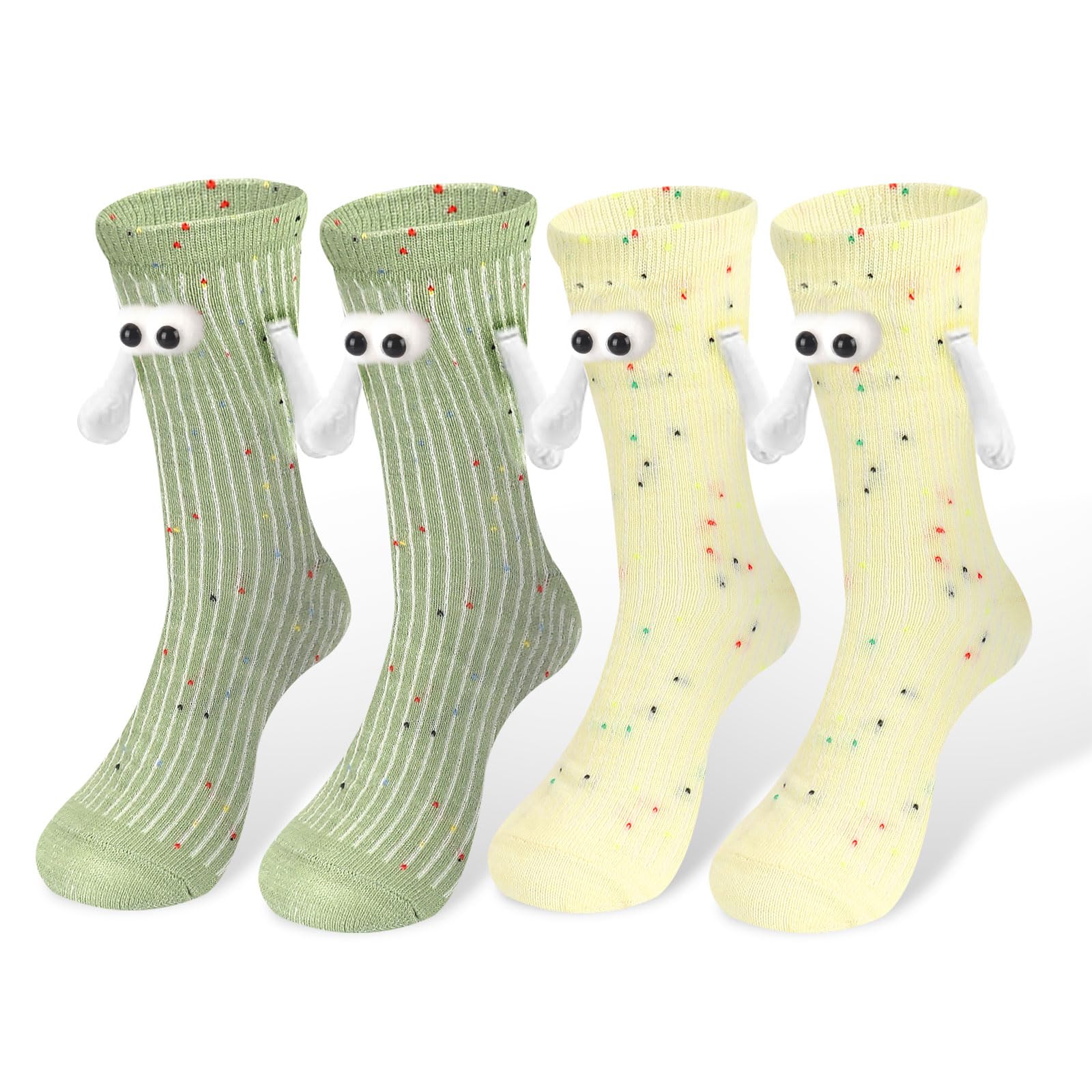 Hying Birthday Holding Hands Socks Funny 3D Doll Magnetic Holding Hand Sock for Women Men Family Supplies