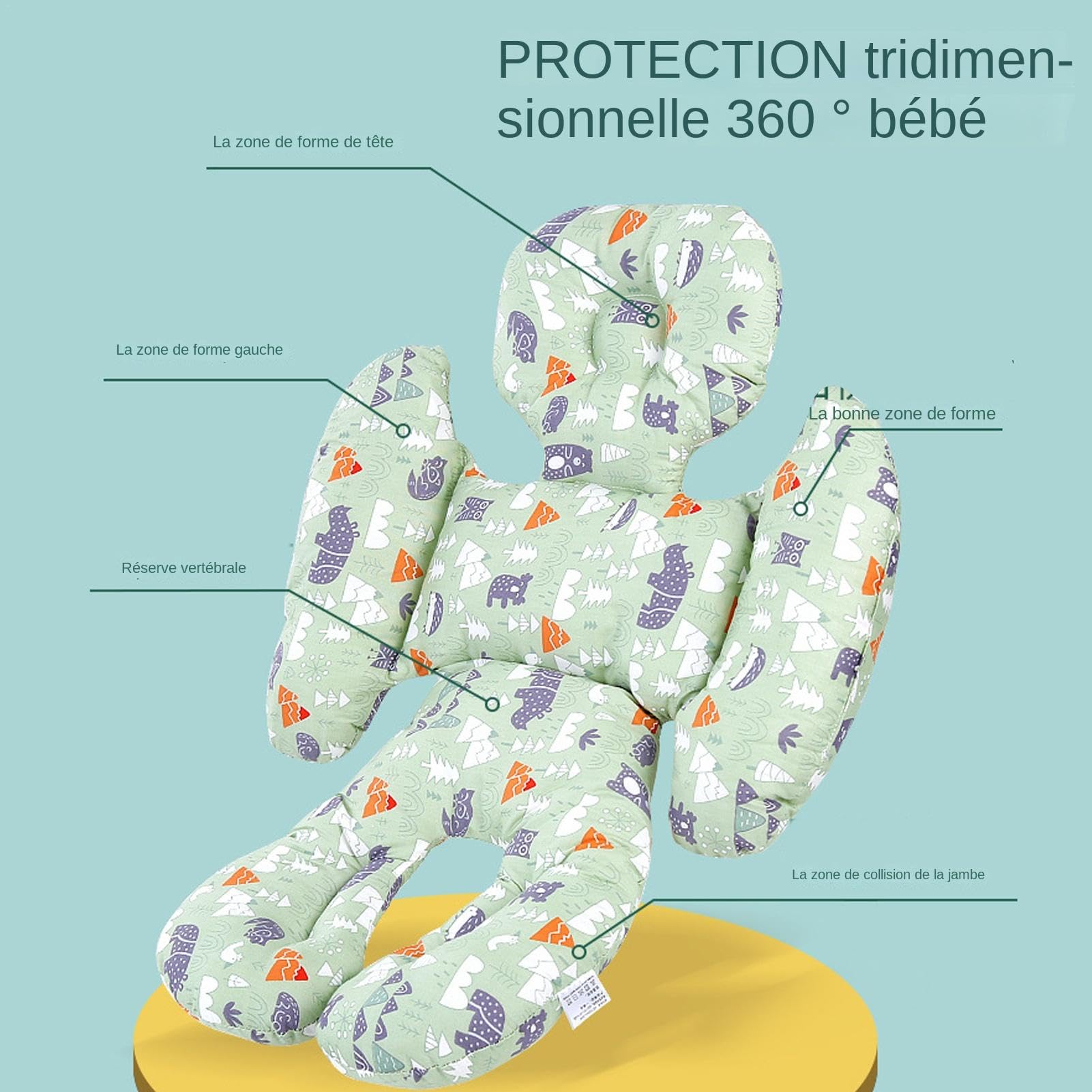 Cojín de asiento de coche de bebé para cochecito, cojín de asiento | de coche para - Inserte el cojín de soporte del cuerpo de la cabeza del asiento de coche - Inserto de cojín de cochecito de
