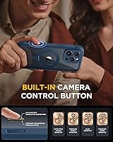 Vista 444 de Miracase Funda magnética para iPhone 14 de 6.1 pulgadas, protector de pantalla de vidrio templado integrado + protector de lente, compatible