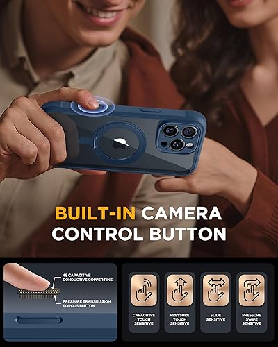 Vista 633 de Miracase - Funda magnética para iPhone 13 Pro Max de 6.7 pulgadas (compatible con MagSafe), transparente, completo, protector de pantalla de vidrio