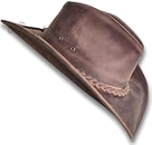 Leather Cowboy HAT Australian Outback Western Men Women Desperado HL33