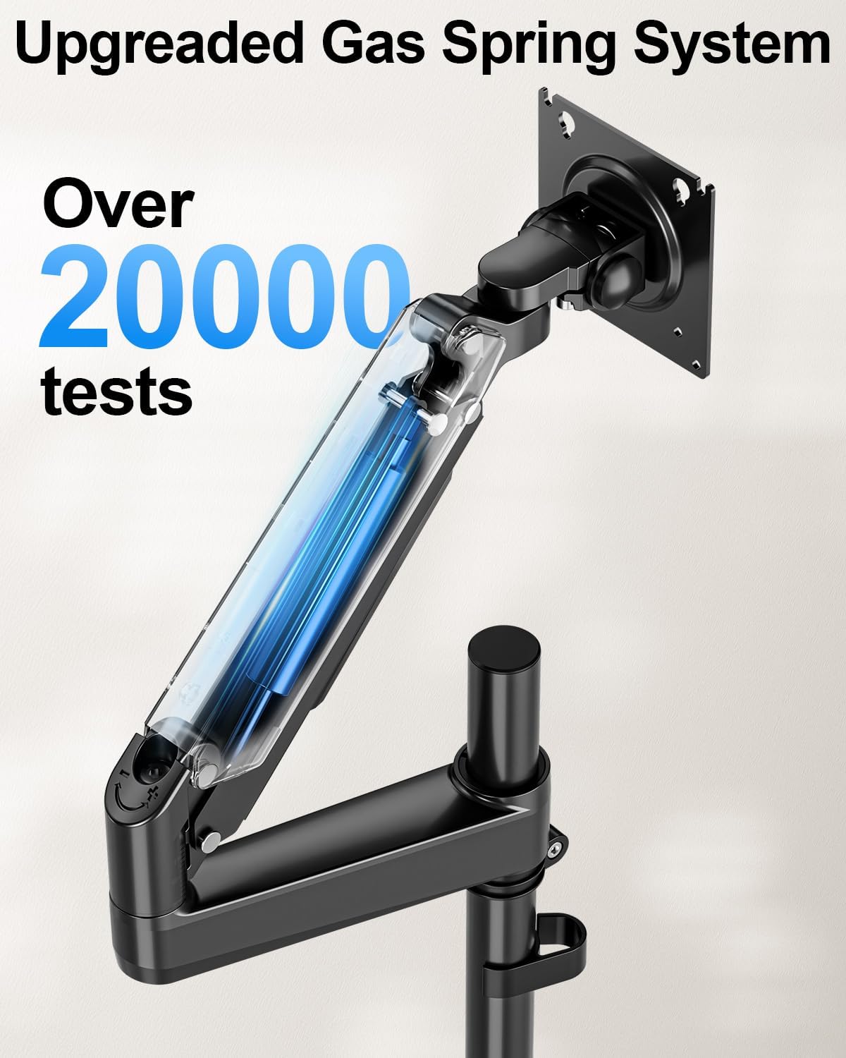 Heavy Duty Single Monitor Mount for Max 49 inch, Hold 4.4 to 44 lbs Ultrawide Screens, Premium Monitor Arm for Samsung Odyssey G9 and More, Adjustable Gas Spring Desk Stand, VESA Mount