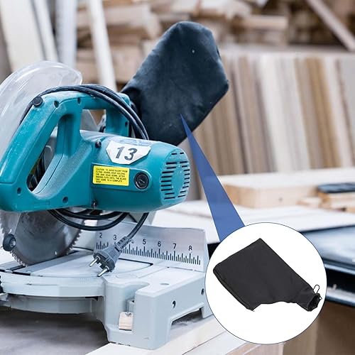 Miniatura 6 de Bolsa de polvo para sierra ingletadora, 2 piezas, bolsa de recolección de polvo negro para sierra ingletadora, modelo 255 con cremallera y soporte