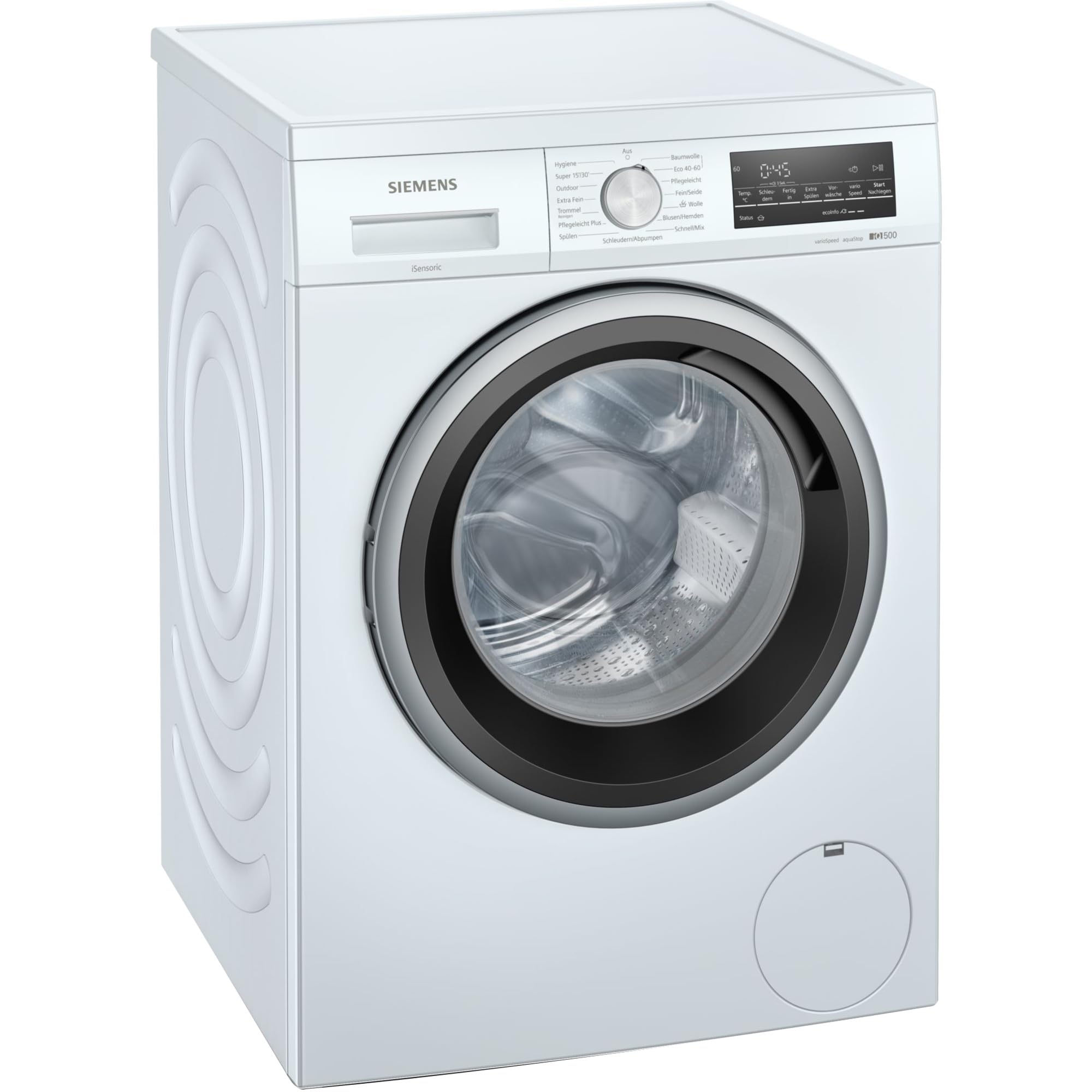 Siemens WU14UT70, Stiftung Warentest Test, lavatrice iQ500, carico frontale con capacità di 8 kg, 1400 giri/min, da incasso, speedPack L, programma per esterni, display LED simpleTouch