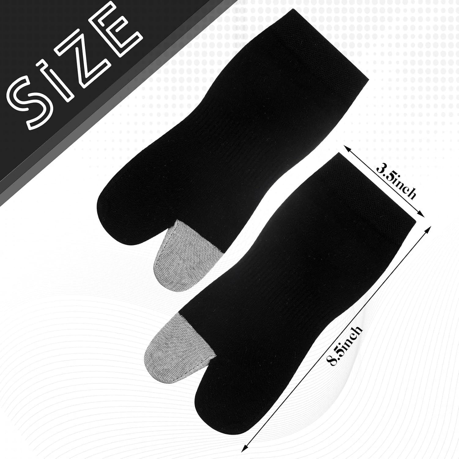 Fourluoo 6 Pcs Men's Cotton Split Toe Socks Breathable Moisture Tabi Socks for Japanese Sandals Wear Us 6-11