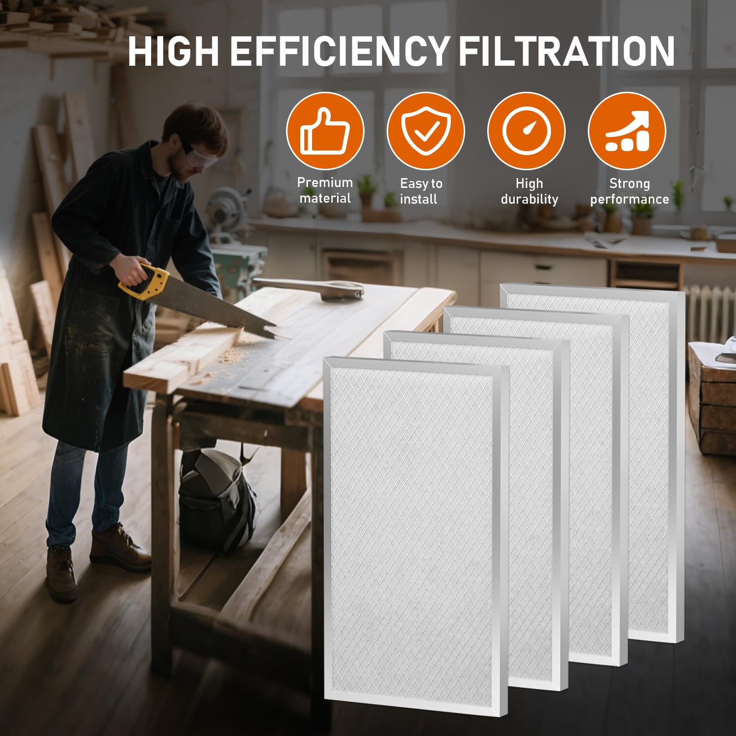 MERV-8 Juego de repuesto de filtro compatible con deshumidificadores de sótano AlorAir Sentinel HD55, compatible con Sentinel HDi65, paquete de 4 2