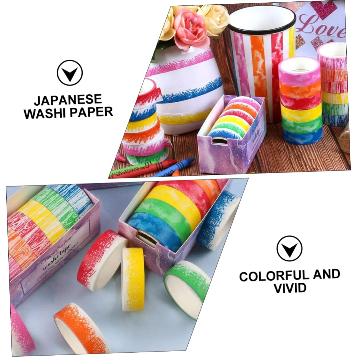 EXCEART 18rollos Cinta Washi Decorativa Adhesiva Cinta Masking para Manualidades Scrapbooking y Decoración y Diseño Creativo Sin Restos Al Retirar para Proyectos