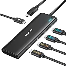 USB C to USB C Hub Dual Monitor, USBC Splitter with 4K@60Hz DP Alt Mode Video Output, 10Gbps Data Transfer, 100W PD Charging, Dual Monitors Adapter for Laptop, Portable Monitor and More Type C Devices