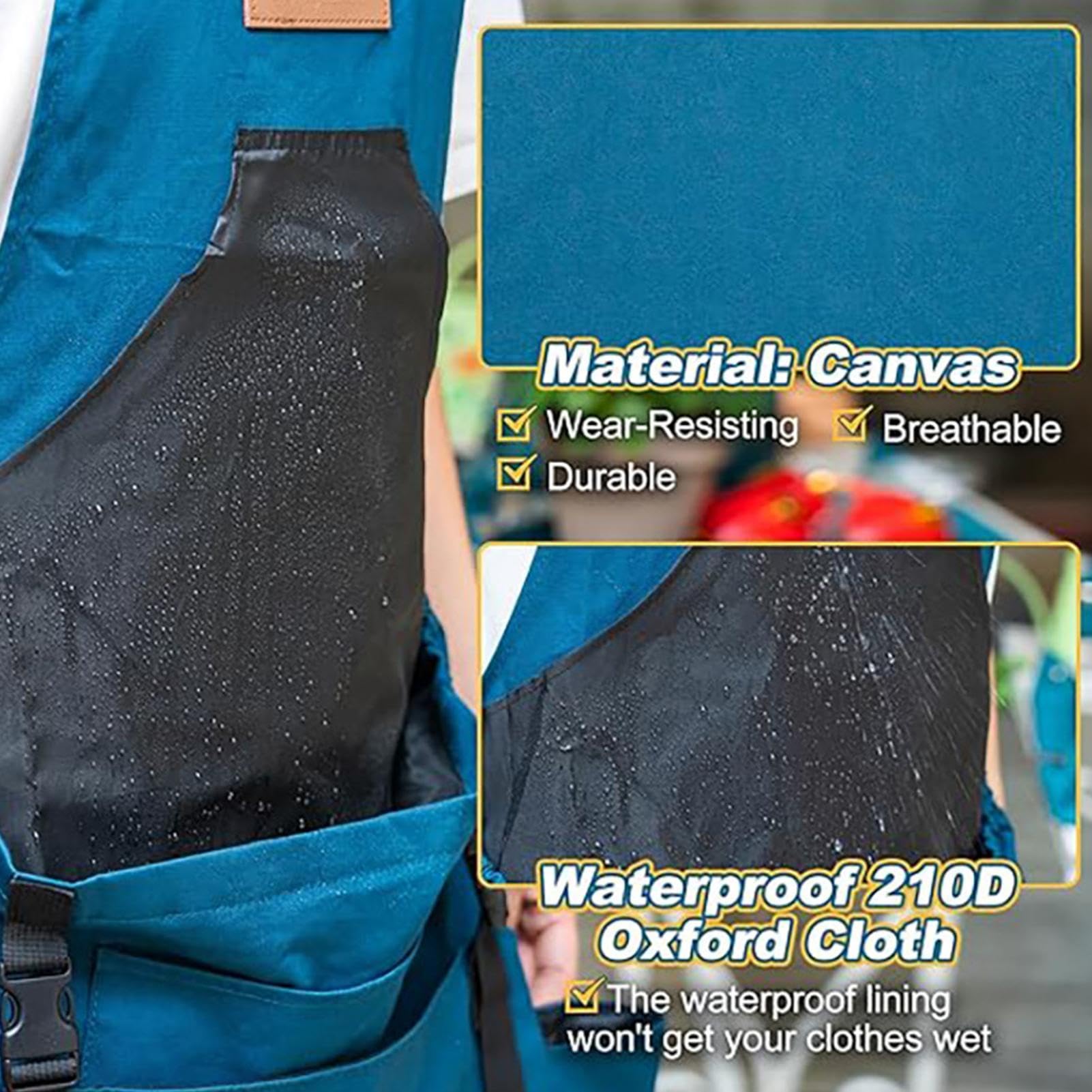 Tablier de jardin pour récolte Tenue de portage imperméable et ajustable
