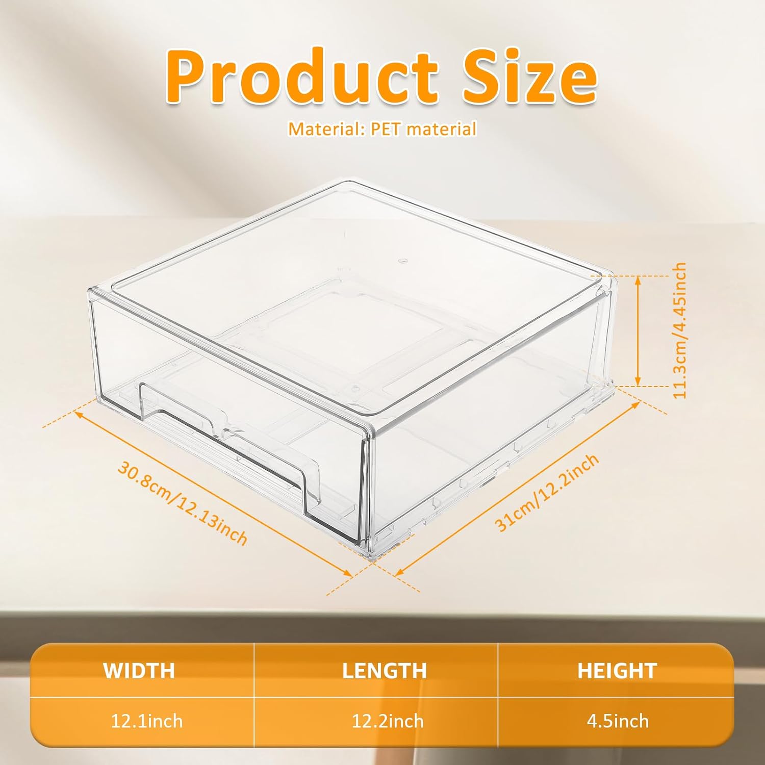 Refrigerator Drawer Organizer Stackable Fridge Storage Organiser Pull Out Drawers Clear Refrigerator Fruit Storage Containers Large Capacity Food Storage Containers for Freezer, Cabinet, Kitchen 3 71DudsV3eTL. AC SL1500