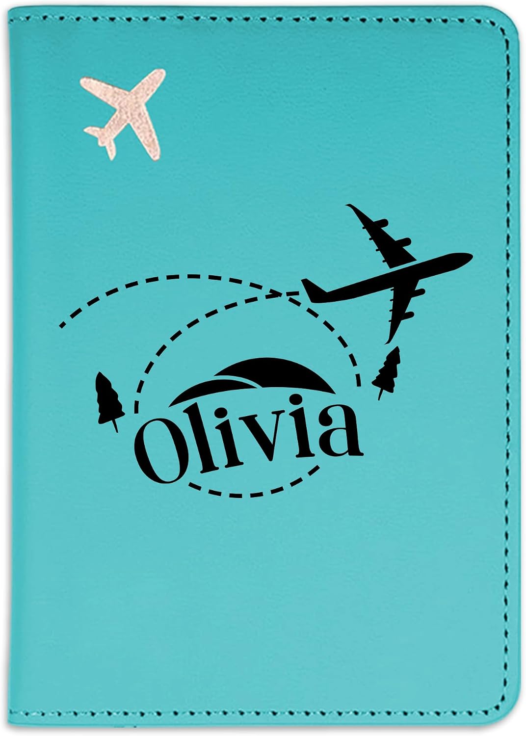 Personalized Passport Holder Cover Case with Custom Name - Custom Travel Wallet Passport Protector - Travel Accessories - Family Passport Wallet for Men & Women - Turquoise