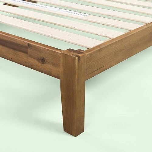 Miniatura 4 de ZINUS Lucinda Base de cama de plataforma de madera no necesita somier base de madera maciza con soporte de listones de madera fácil montaje tamaño